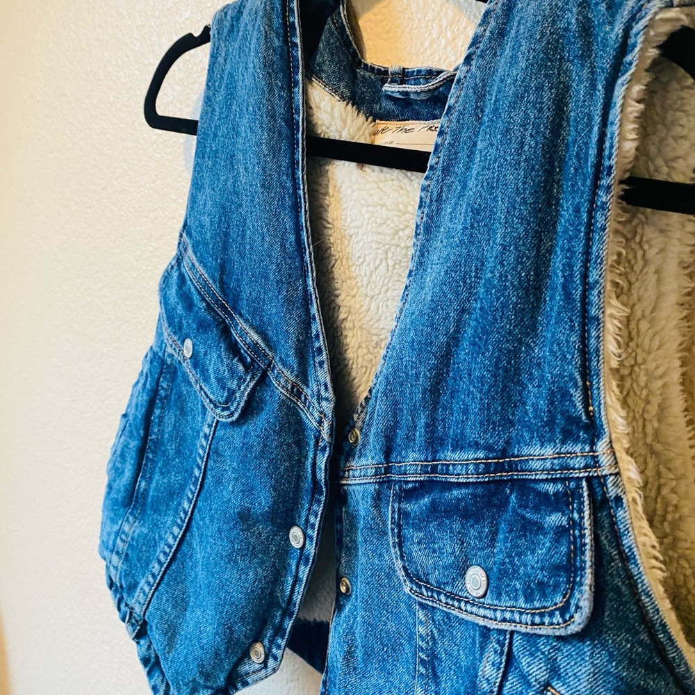 WE THE FREE Sherpa lined denim vest